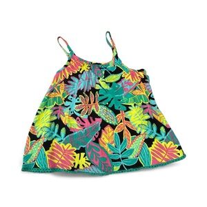 Tropical Leaf Print Kids Tank Top